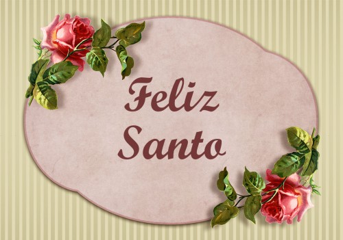 Tarjeta feliz santo - flores  vintage