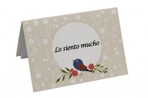 Tarjeta perdón - pajarito