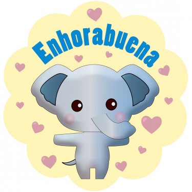 Sticker enhorabuena - elefante