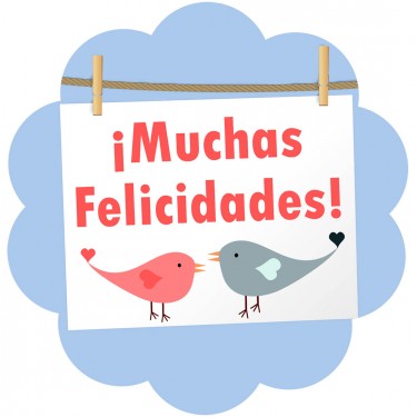 Stickers felicidades - pajaritos