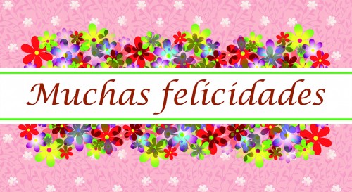 Tarjeta muchas felicidades floral