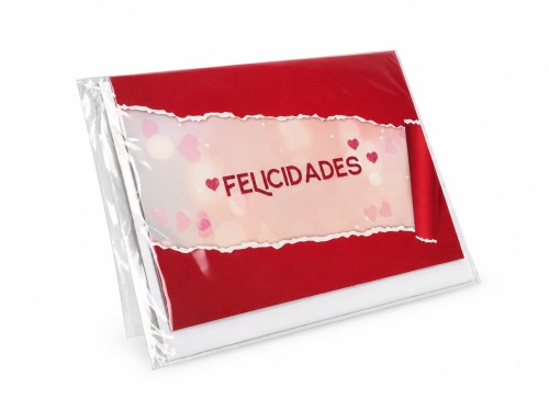 Tarjeta felicidades papel rasgado