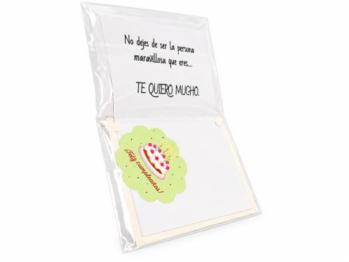 Tarjeta felicidades papel rasgado