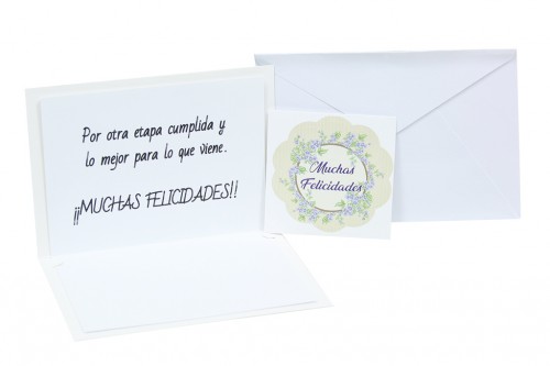 Tarjeta enhorabuena verde floral