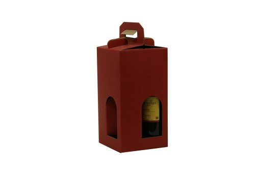 Caja vino 4 botellas roja