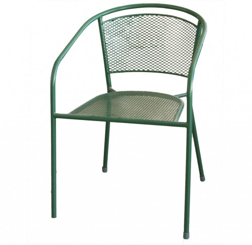 Silla metalica rejilla verde