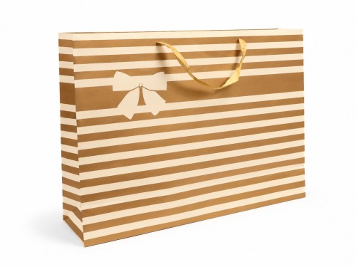 Bolsa marron a rayas