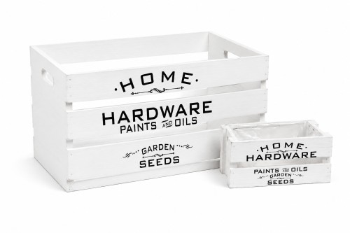 Caja de madera blanca 