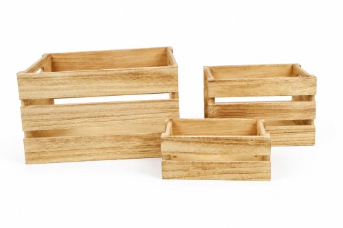Caja de madera natural 
