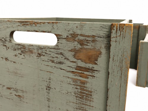 Caja de madera con red de cuerda s/3