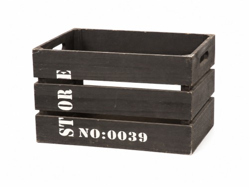 Caja de madera negra 