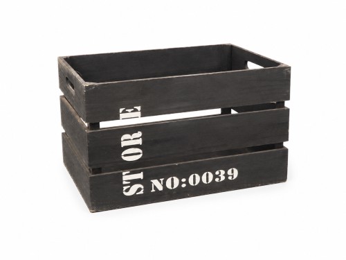 Caja de madera negra 