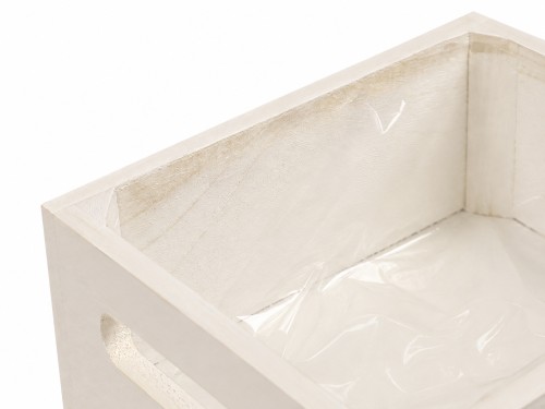 Maceteros blancos de madera 