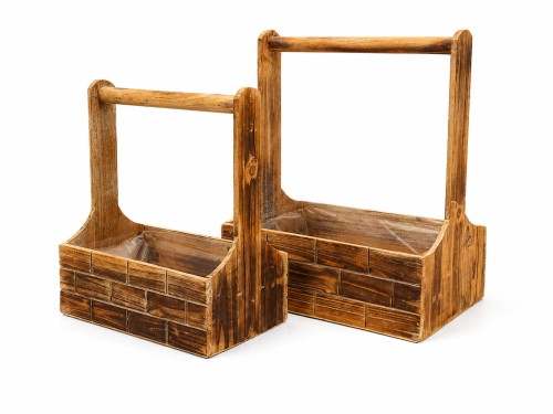 Macetero de madera s/2