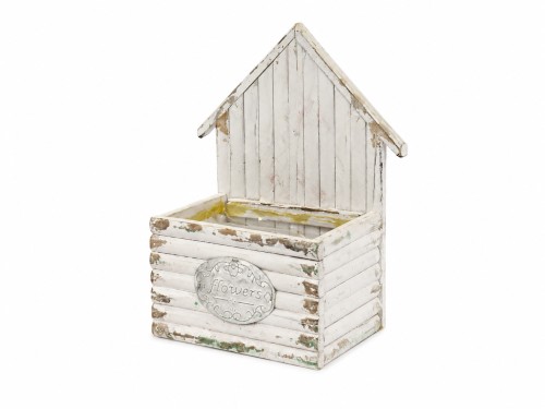Macetero de madera casita 