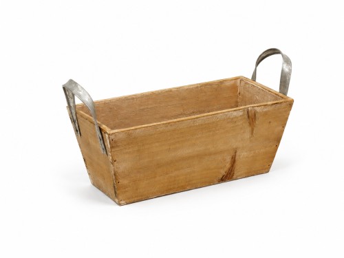 Macetero de madera con asas