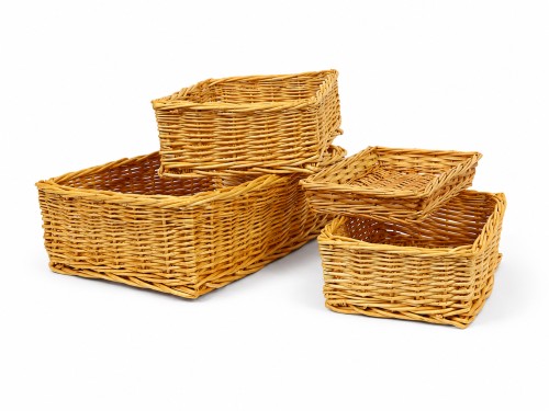 Bandejas de mimbre claras s/4