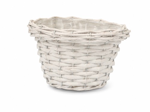 Maceteros de mimbre blancos s/3 descoloridoa