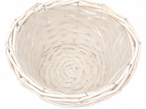 Maceteros de mimbre blancos s/3 descoloridoa