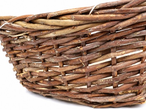 Cesta de mimbre dos colores