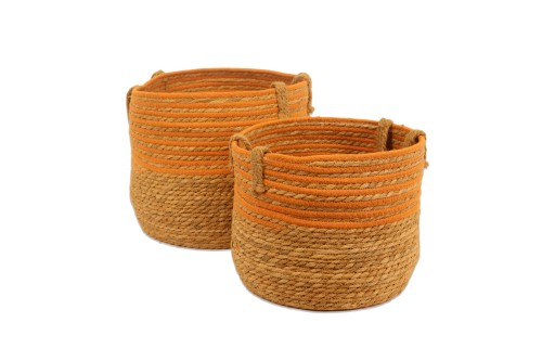 Cesto rayas naranja s/2
