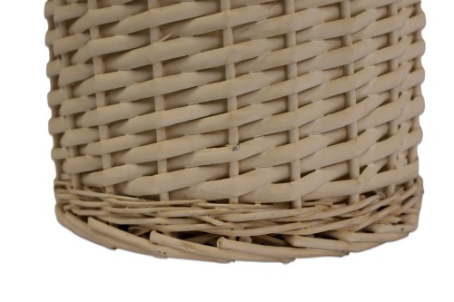Papelera mimbre blanca