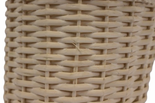 Papelera mimbre blanca