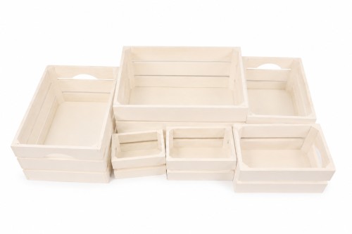 Caja madera blanca s/6