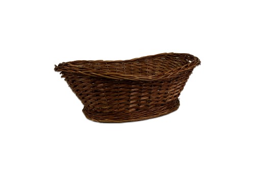 Cesta de mimbre ovalada marrón