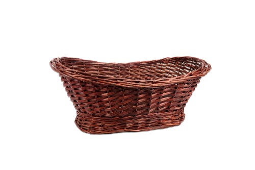 Cesta mimbre ovalada marrón oscuro