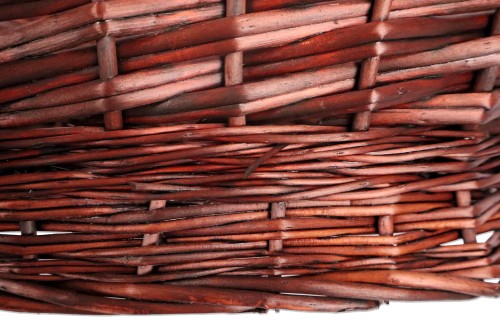 Cesta mimbre ovalada marrón oscuro