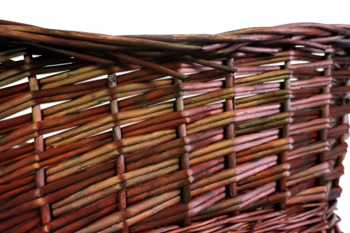 Cesta mimbre ovalada marrón oscuro