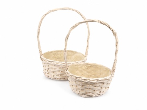 Cesta mimbre blanco s/2