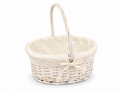 Cesta blanca con tela