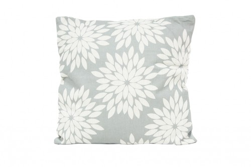 Gray flowers cushion