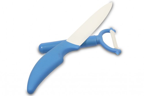 Set cuchillo y pelador azules