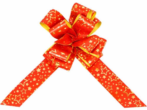 Lazo automontable 31mm rojo con estrellas (pack 50 uds)