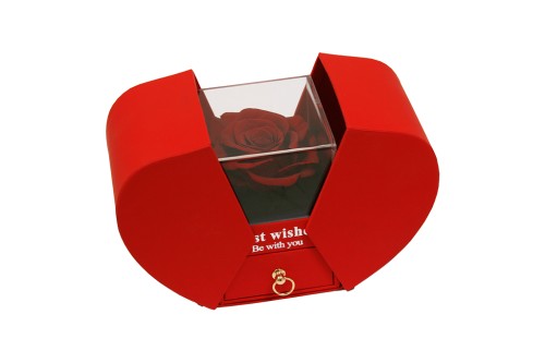 Cajita rosa roja preservada joyero sorpresa