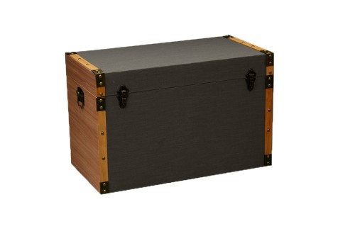 Coffre en bois gris