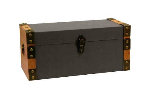 Coffre en bois gris